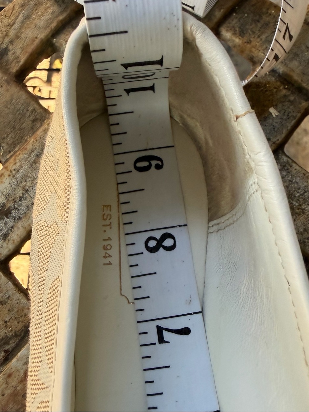 COACH 7.5B Beige Signature Monogram Canvas Ballet Flats - Picture 9 of 13